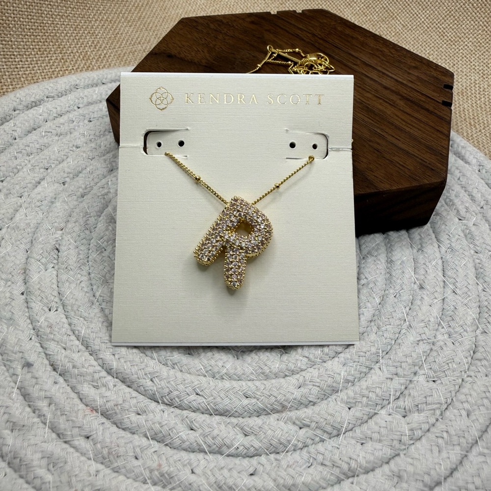 Kendra Scott Gold and Silver 'R' Pendant Necklace - Picture 3 of 5